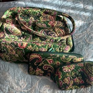 Vera Bradley Purse with Wallet and Cosmetic Bag
